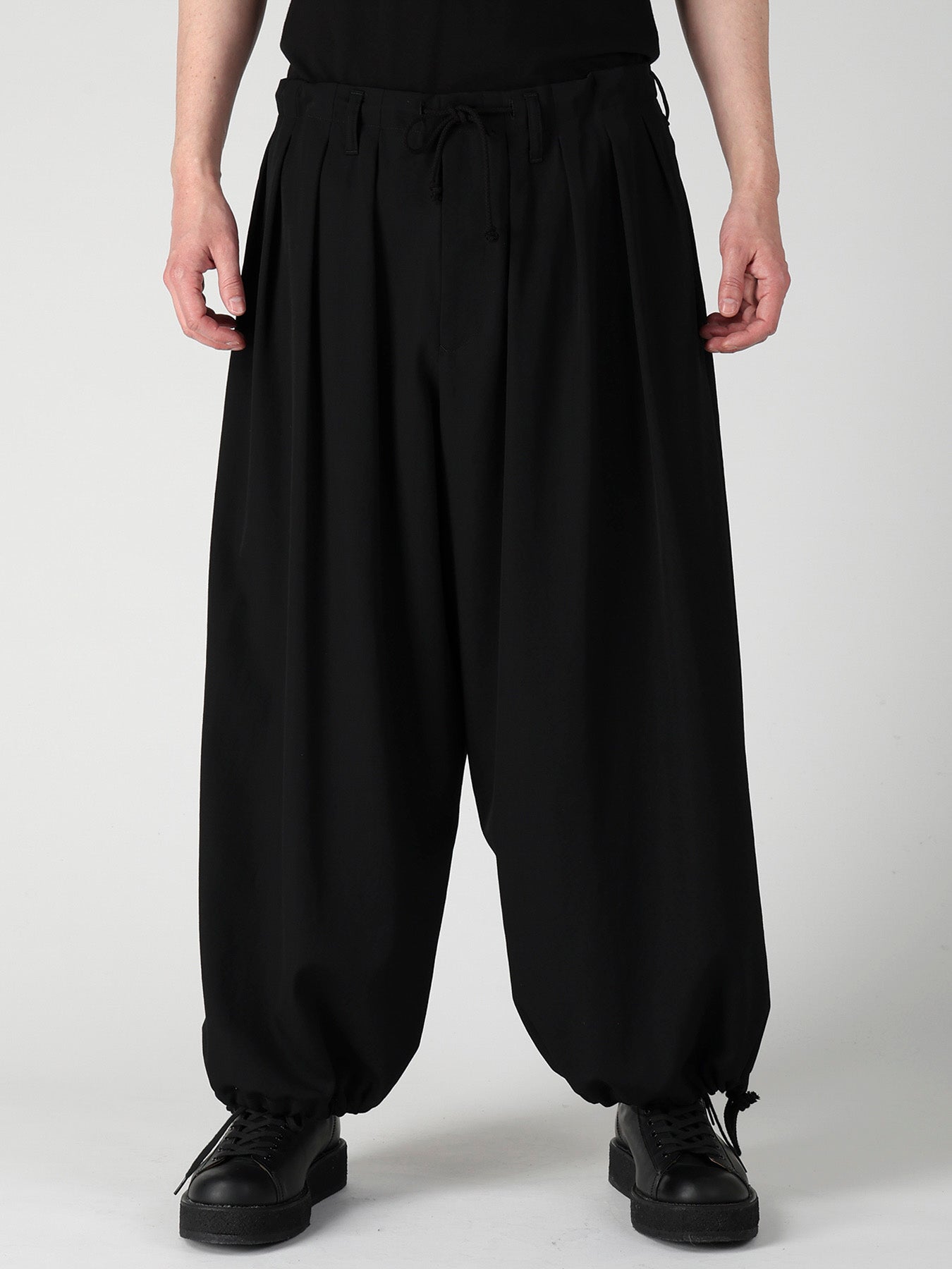 WOOL GABARDINE STANDAED BALLON PANTS