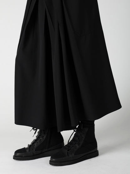 WOOL GABARDINE HAKAMA PANTS