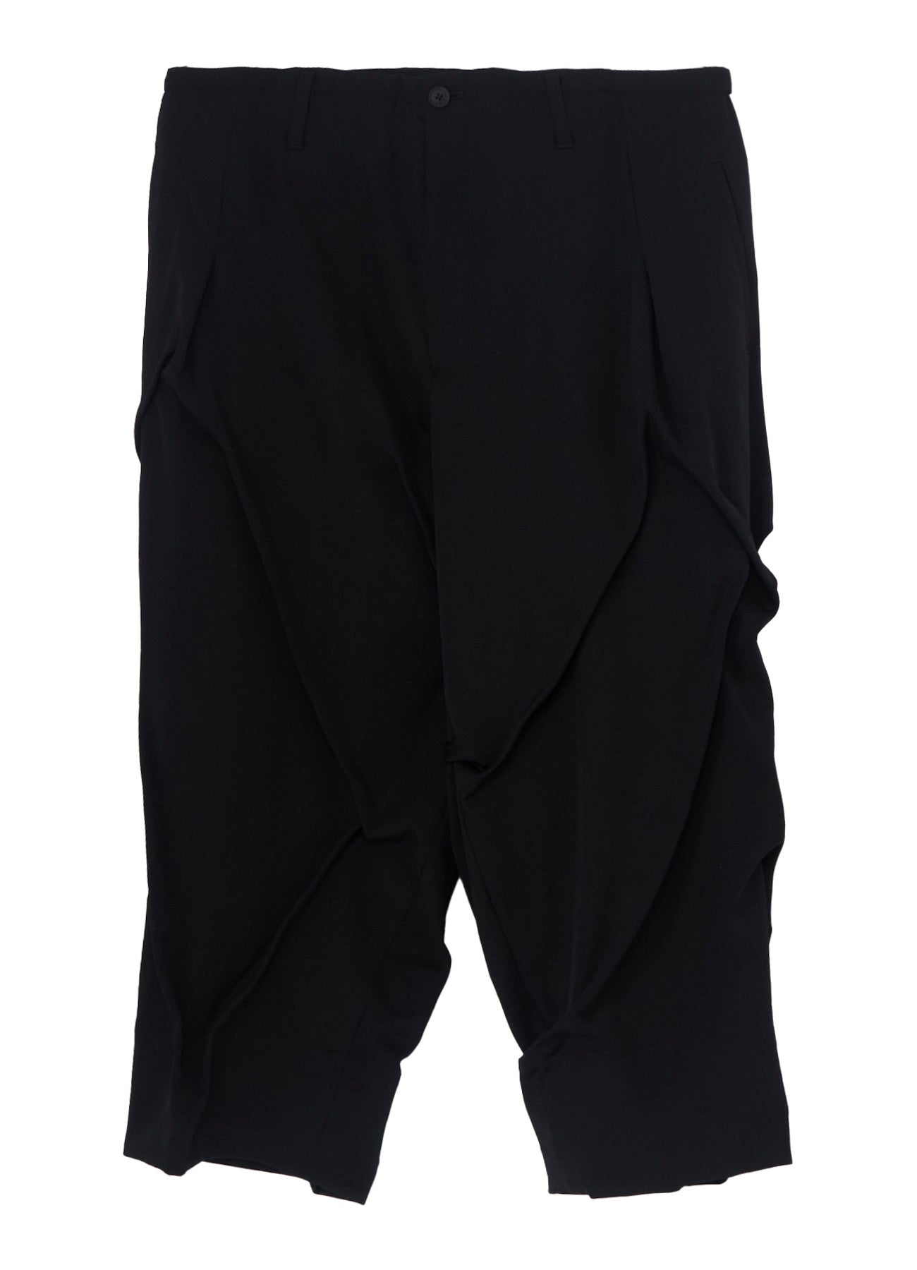 WOOL GABARDINE RANDOM TUCK PANTS