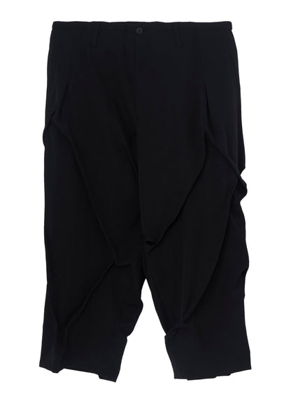 WOOL GABARDINE RANDOM TUCK PANTS