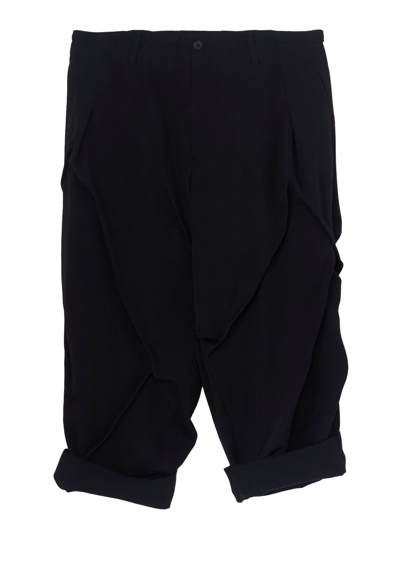 WOOL GABARDINE RANDOM TUCK PANTS
