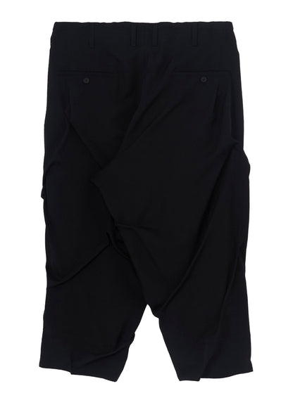 WOOL GABARDINE RANDOM TUCK PANTS
