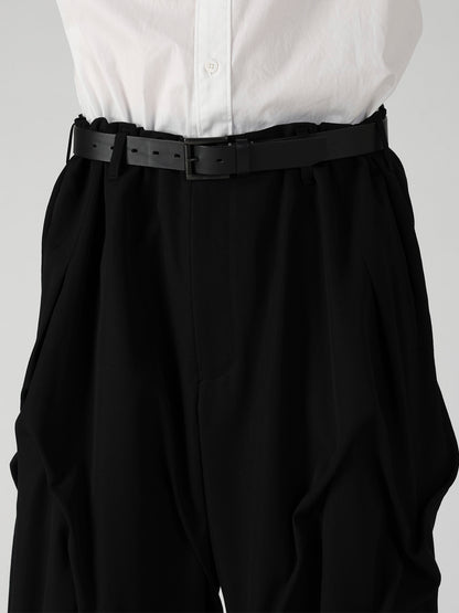 WOOL GABARDINE RANDOM TUCK PANTS