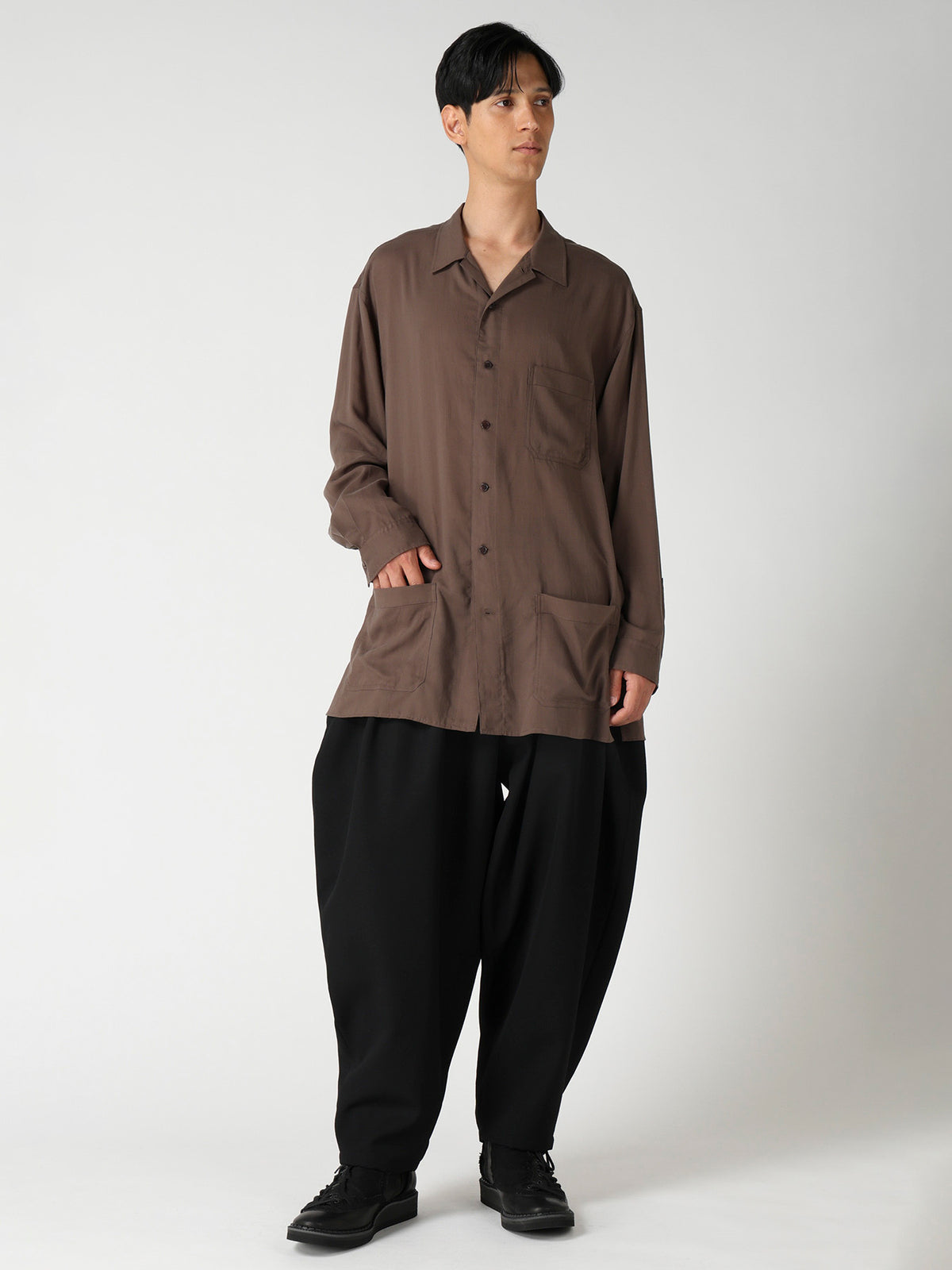ARMY GABARDINE DRAPE PANTS