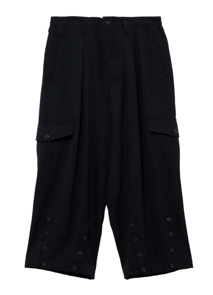 ARMY GABARDINE HEM BUTTON PANTS