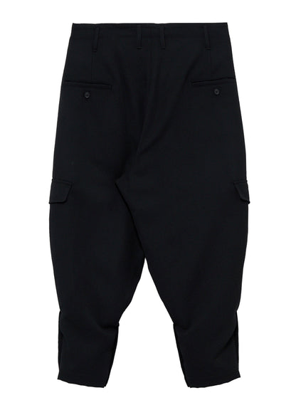 ARMY GABARDINE HEM BUTTON PANTS