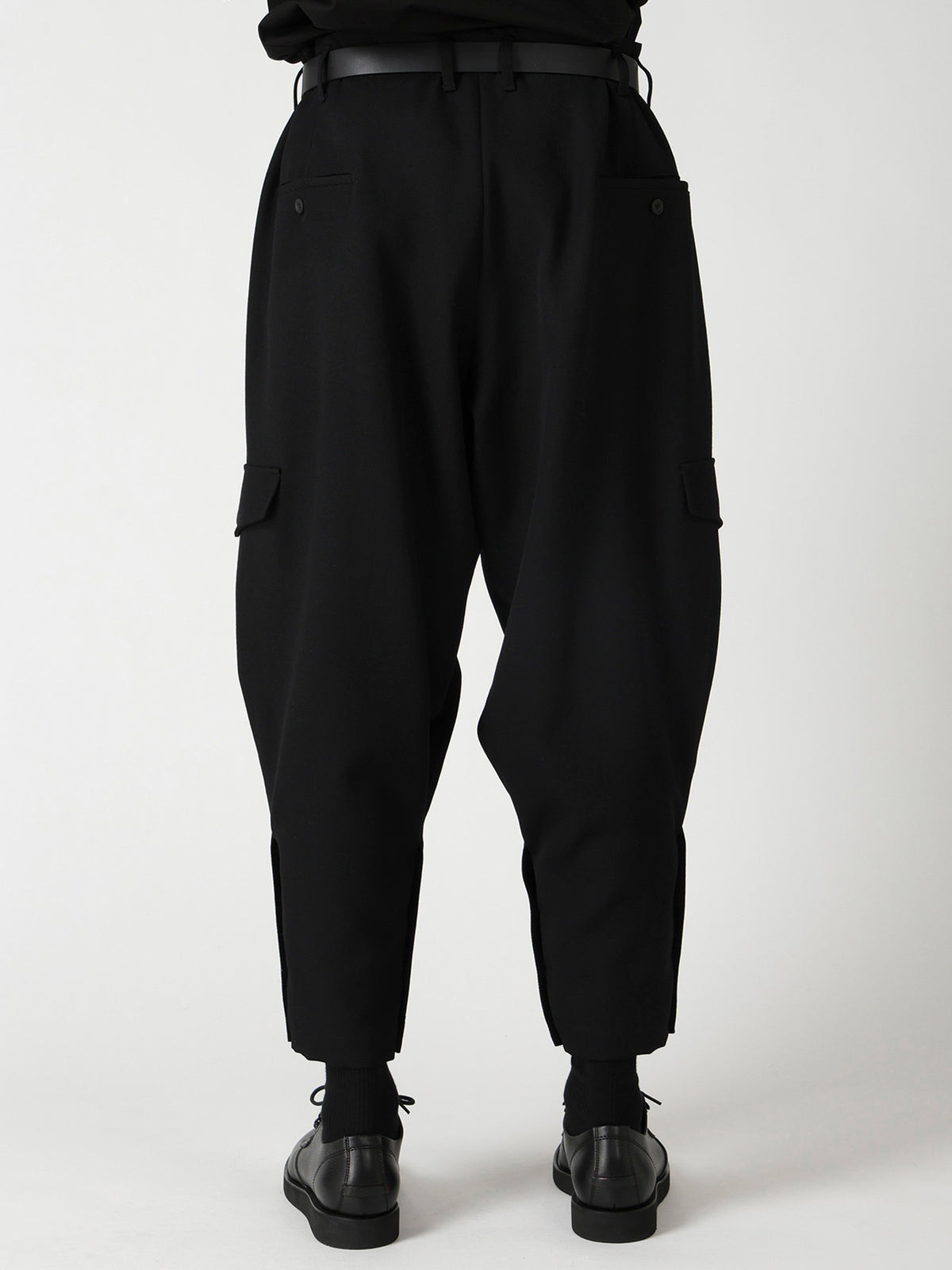 ARMY GABARDINE HEM BUTTON PANTS