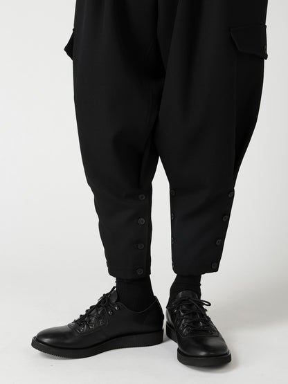 ARMY GABARDINE HEM BUTTON PANTS