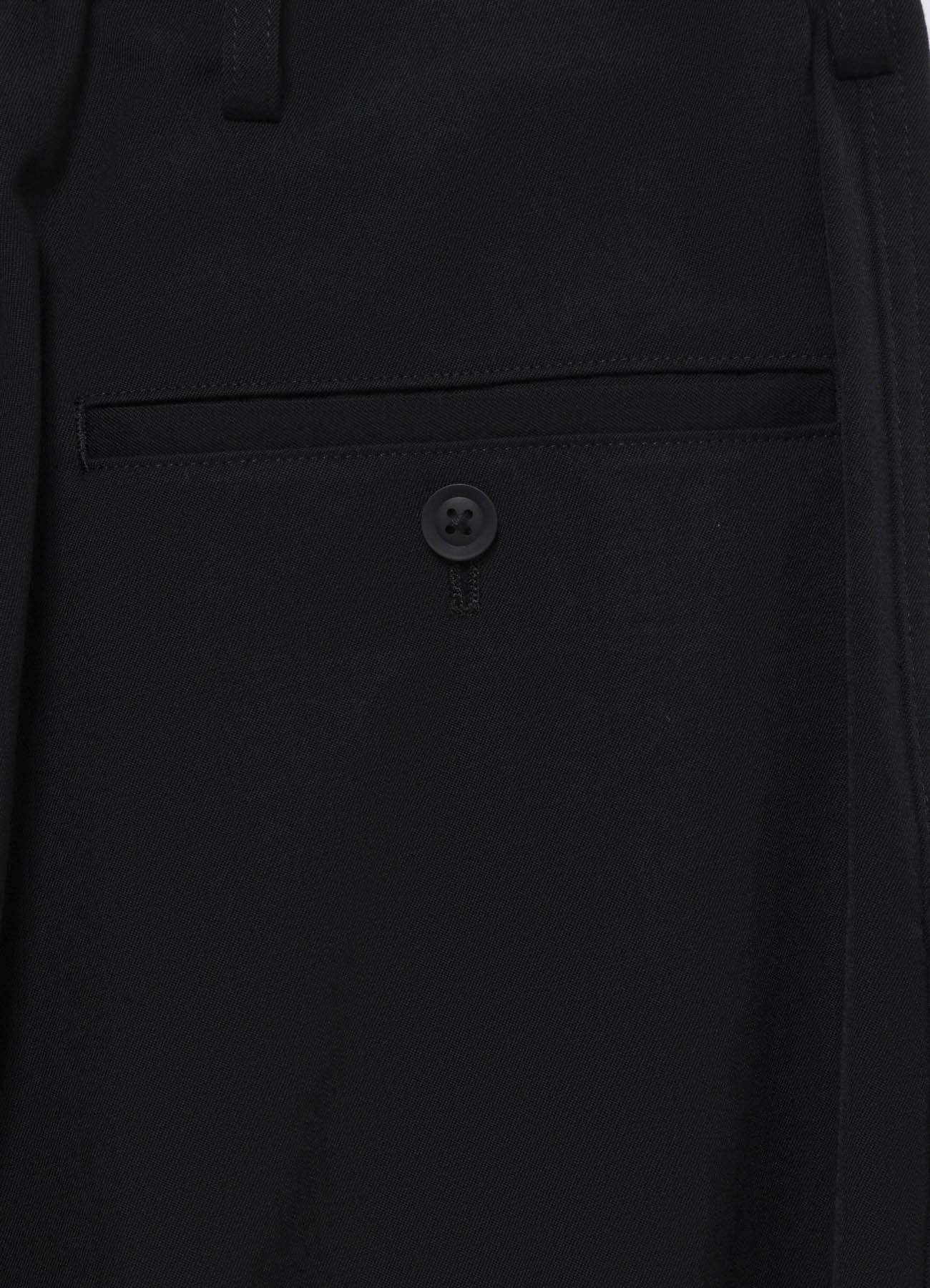 WOOL GABARDINE DOUBLE STITCH ELASTIC PANTS