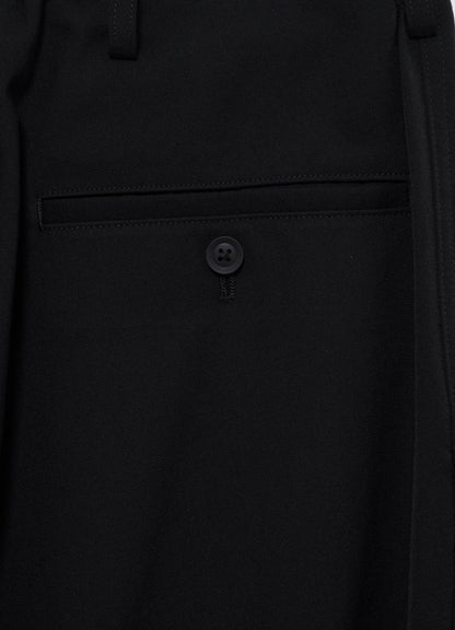 WOOL GABARDINE DOUBLE STITCH ELASTIC PANTS