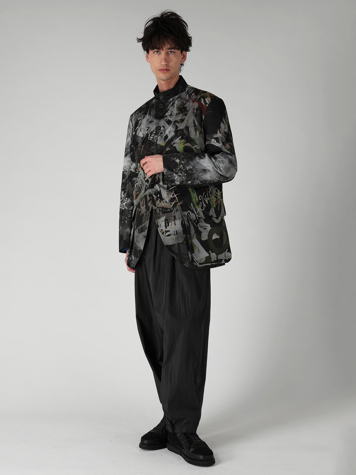TWILL VINTAGE NY GREEN FLAP WIDE TUCK PANTS