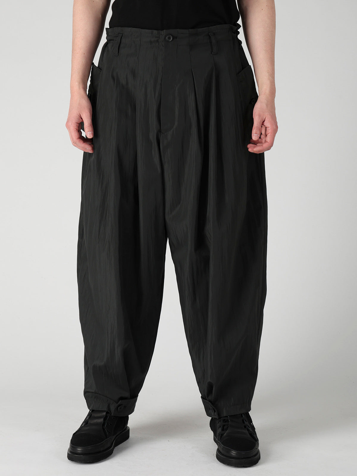 TWILL VINTAGE NY GREEN FLAP WIDE TUCK PANTS
