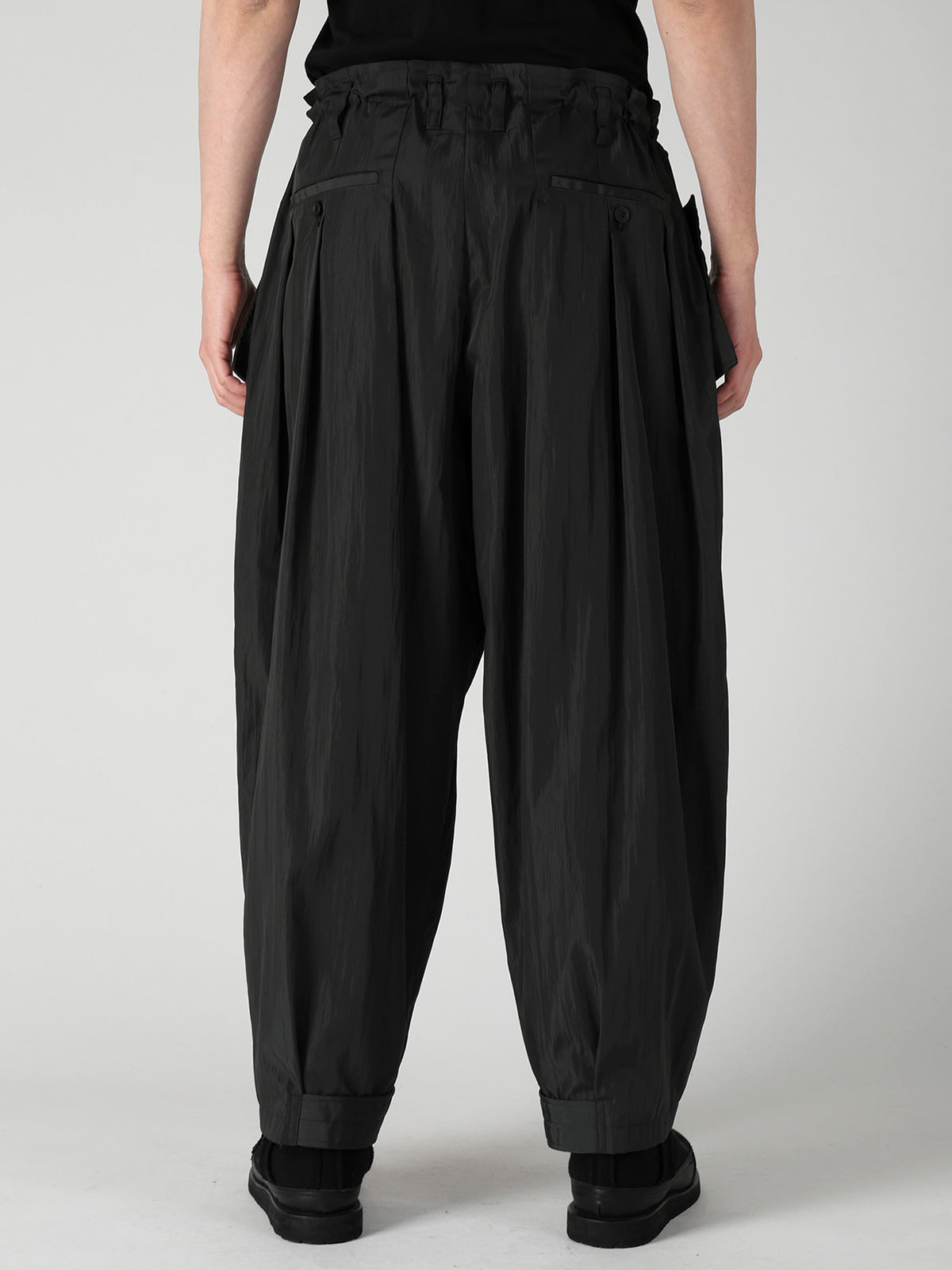 TWILL VINTAGE NY GREEN FLAP WIDE TUCK PANTS