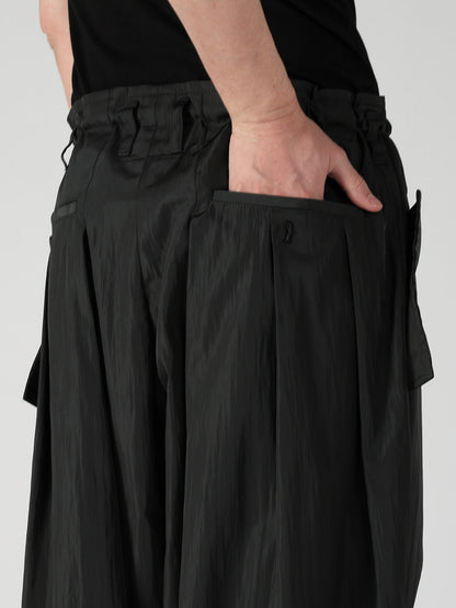 TWILL VINTAGE NY GREEN FLAP WIDE TUCK PANTS