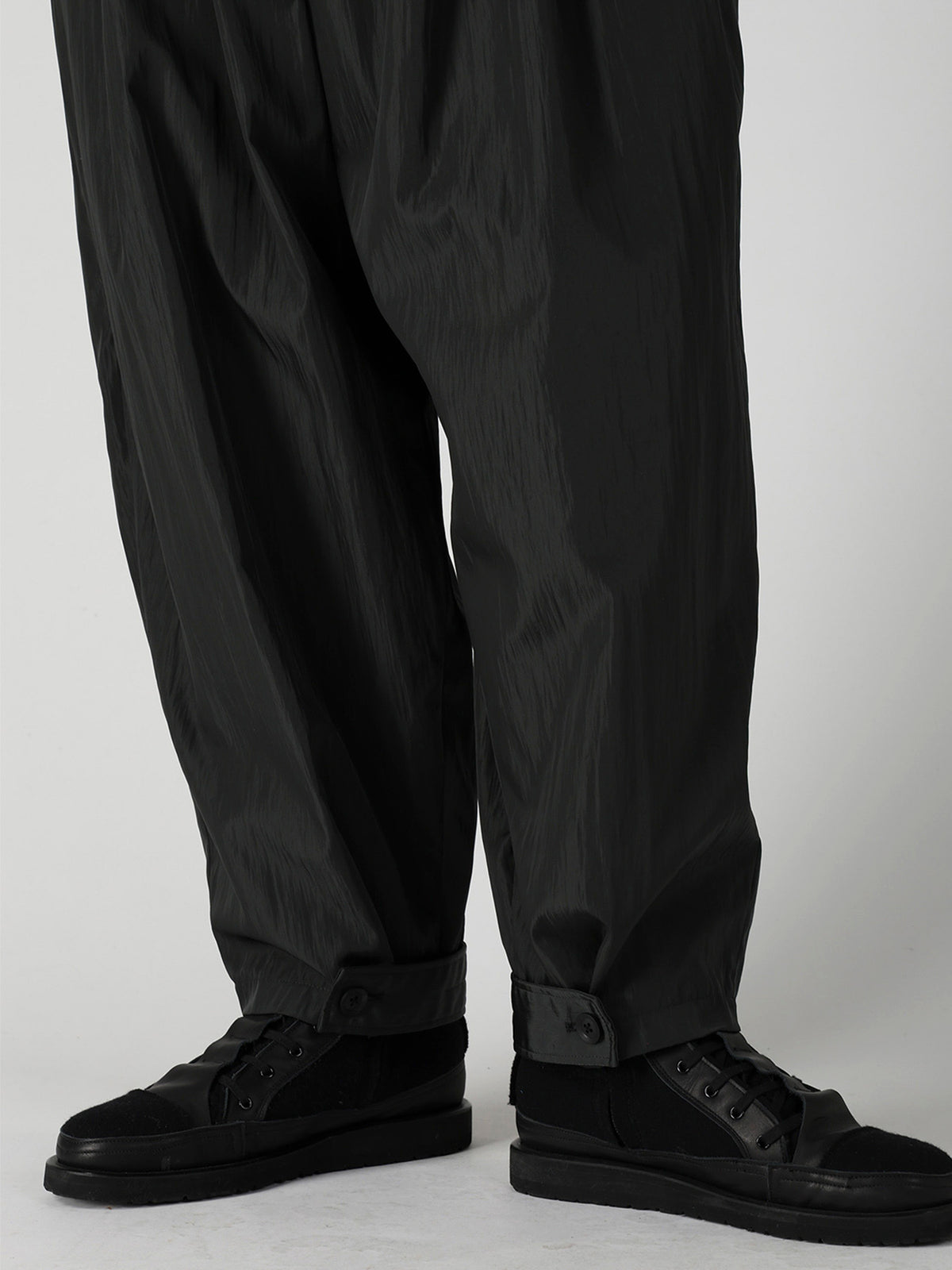 TWILL VINTAGE NY GREEN FLAP WIDE TUCK PANTS