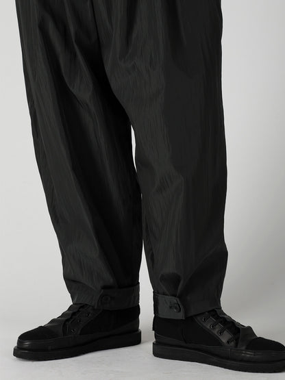 TWILL VINTAGE NY GREEN FLAP WIDE TUCK PANTS