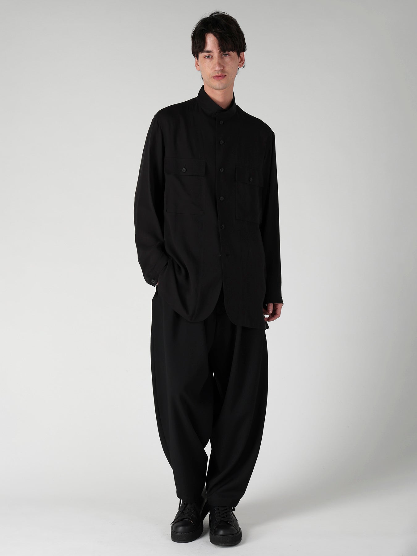 WOOL GABARDINE HIGH WAIST TUCK PANTS – THE SHOP YOHJI YAMAMOTO