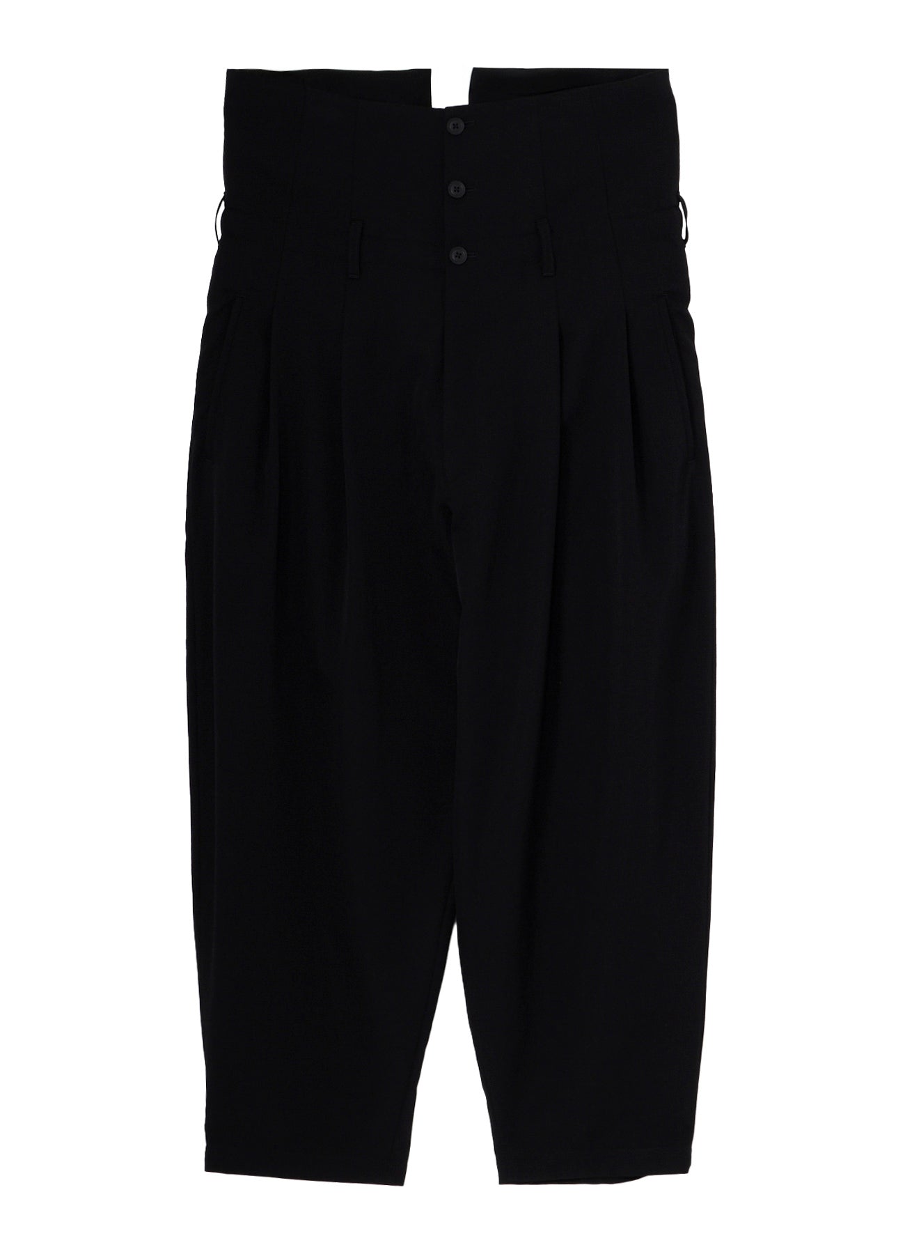 WOOL GABARDINE HIGH WAIST TUCK PANTS
