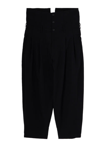 WOOL GABARDINE HIGH WAIST TUCK PANTS