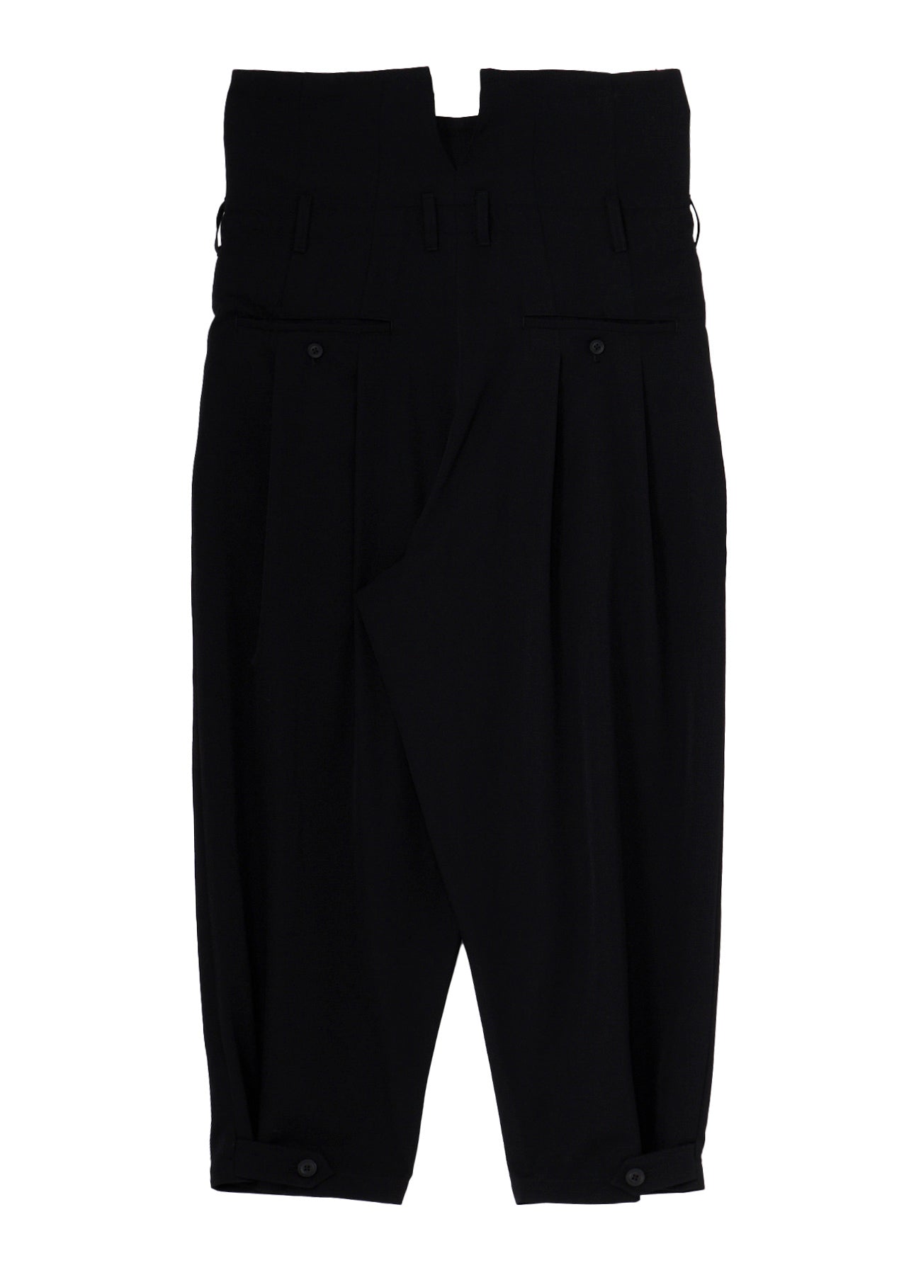 WOOL GABARDINE HIGH WAIST TUCK PANTS