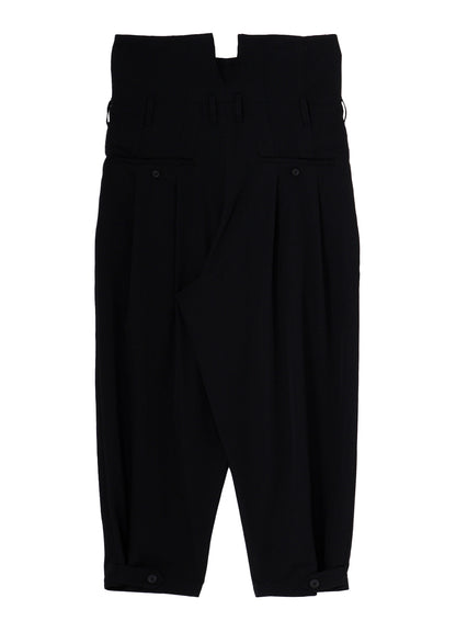 WOOL GABARDINE HIGH WAIST TUCK PANTS