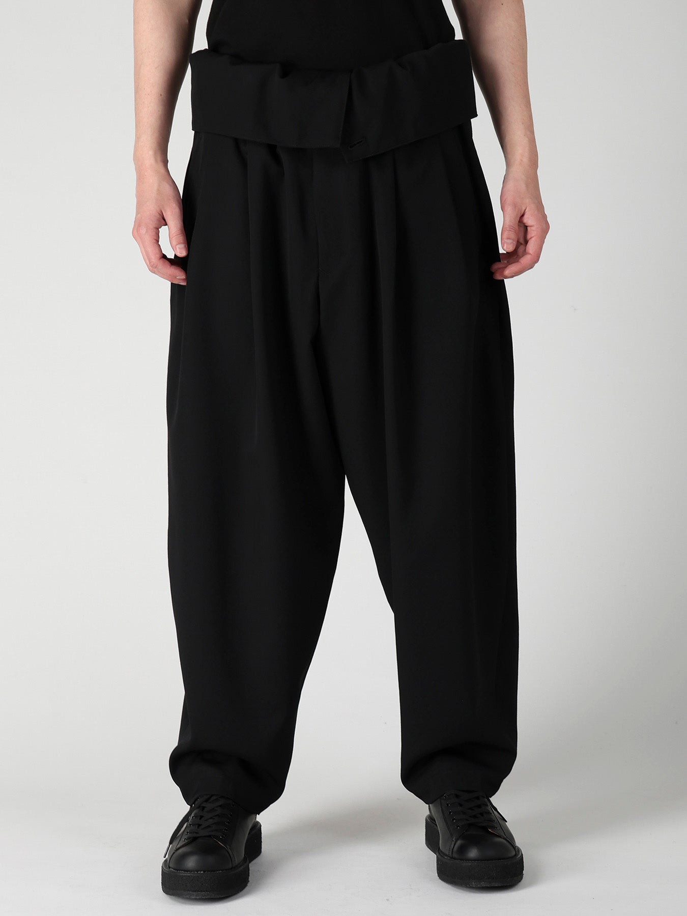 WOOL GABARDINE HIGH WAIST TUCK PANTS – THE SHOP YOHJI YAMAMOTO