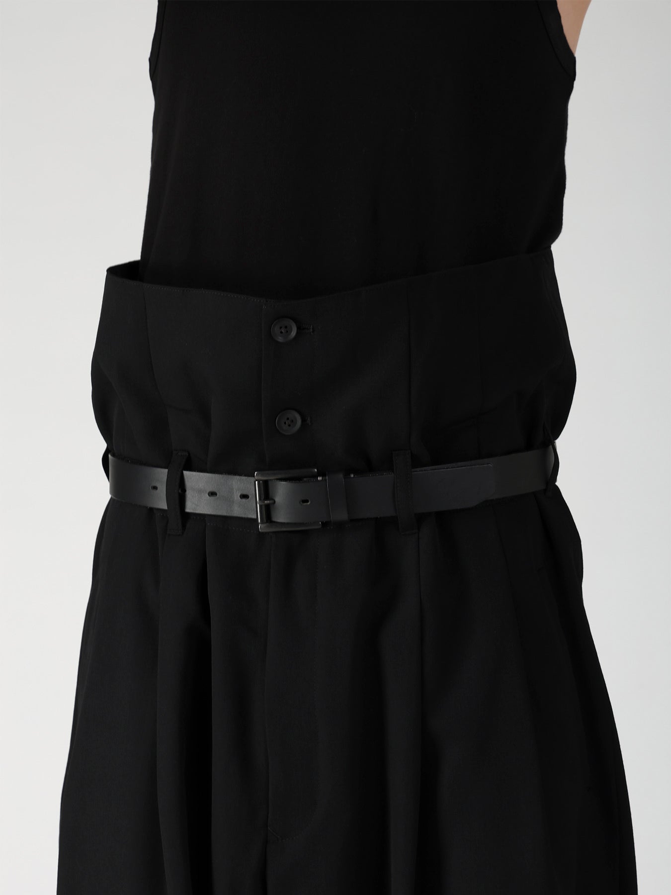 WOOL GABARDINE HIGH WAIST TUCK PANTS