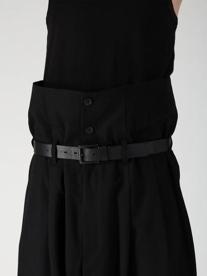 WOOL GABARDINE HIGH WAIST TUCK PANTS