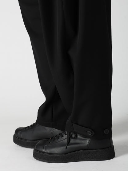 WOOL GABARDINE HIGH WAIST TUCK PANTS