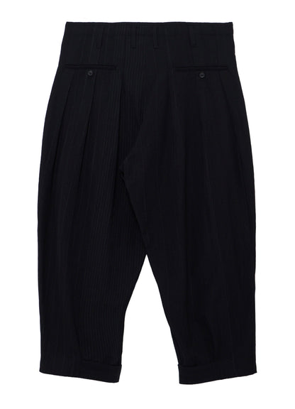 RANDOM STRIPE HEM TAB WIDE TUCK PANTS