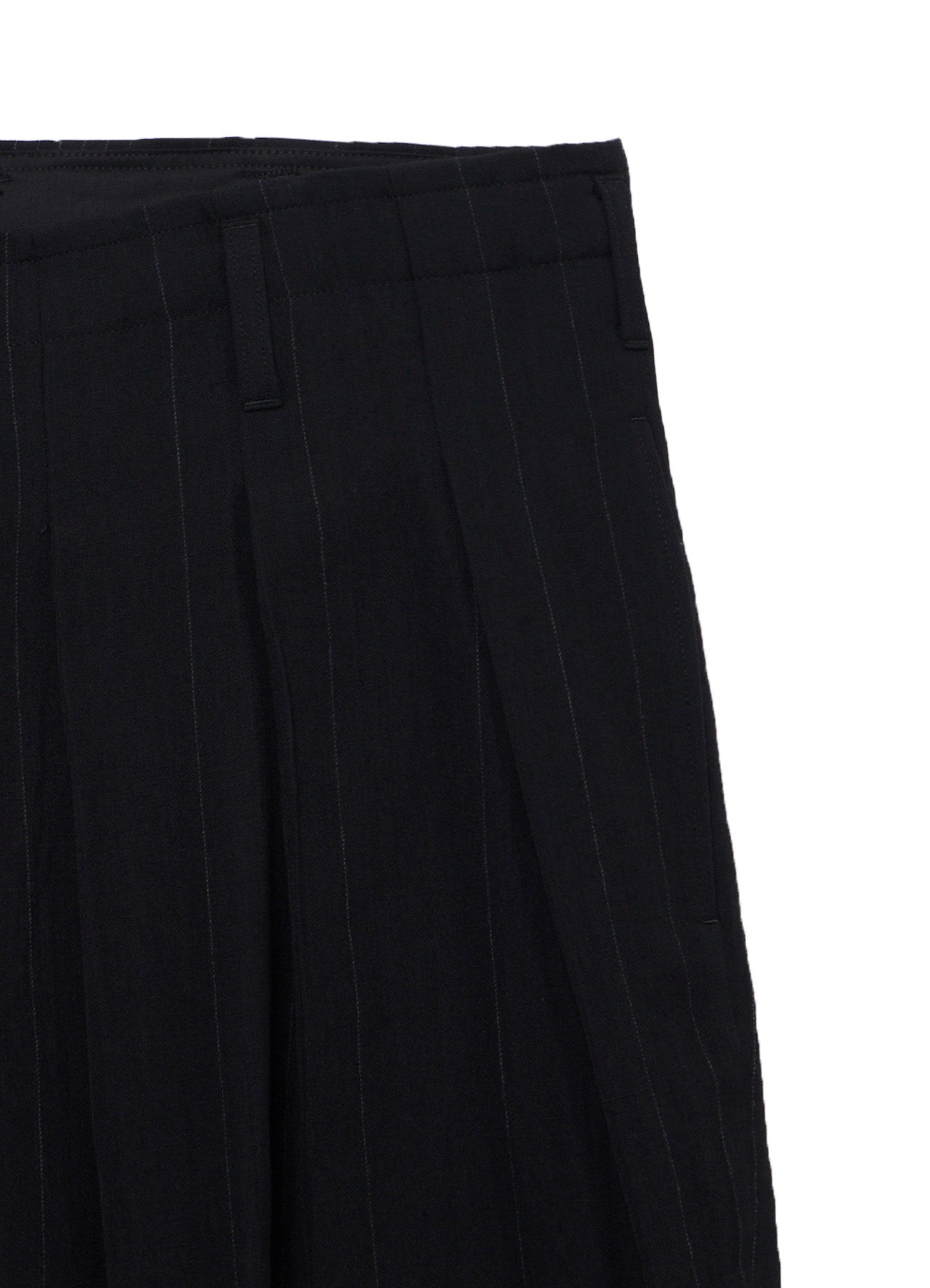 RANDOM STRIPE HEM TAB WIDE TUCK PANTS