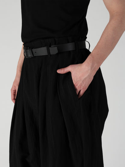 RANDOM STRIPE HEM TAB WIDE TUCK PANTS