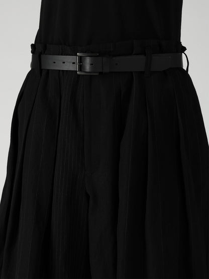 RANDOM STRIPE HEM TAB WIDE TUCK PANTS