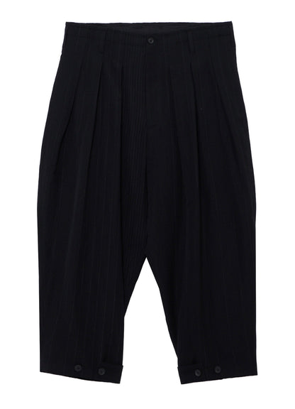 RANDOM STRIPE HEM TAB WIDE TUCK PANTS