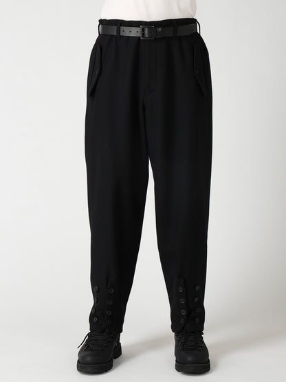 NEEDLE PUNCHED FLANNEL HEM SLIT BUTTON PANTS