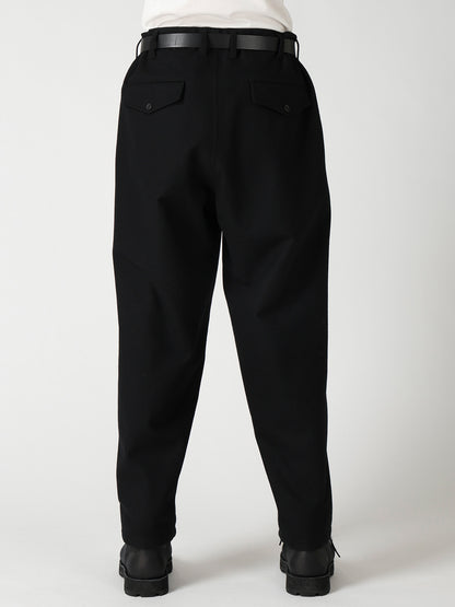 NEEDLE PUNCHED FLANNEL HEM SLIT BUTTON PANTS