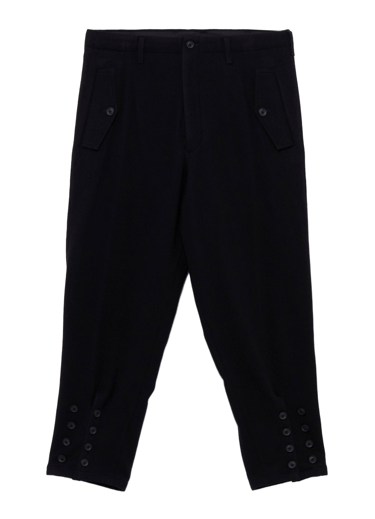 NEEDLE PUNCHED FLANNEL HEM SLIT BUTTON PANTS