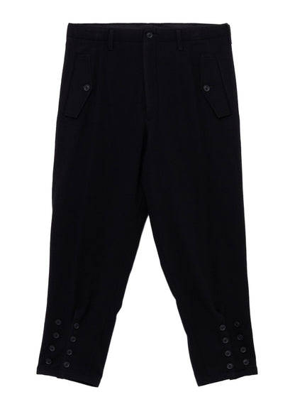 NEEDLE PUNCHED FLANNEL HEM SLIT BUTTON PANTS