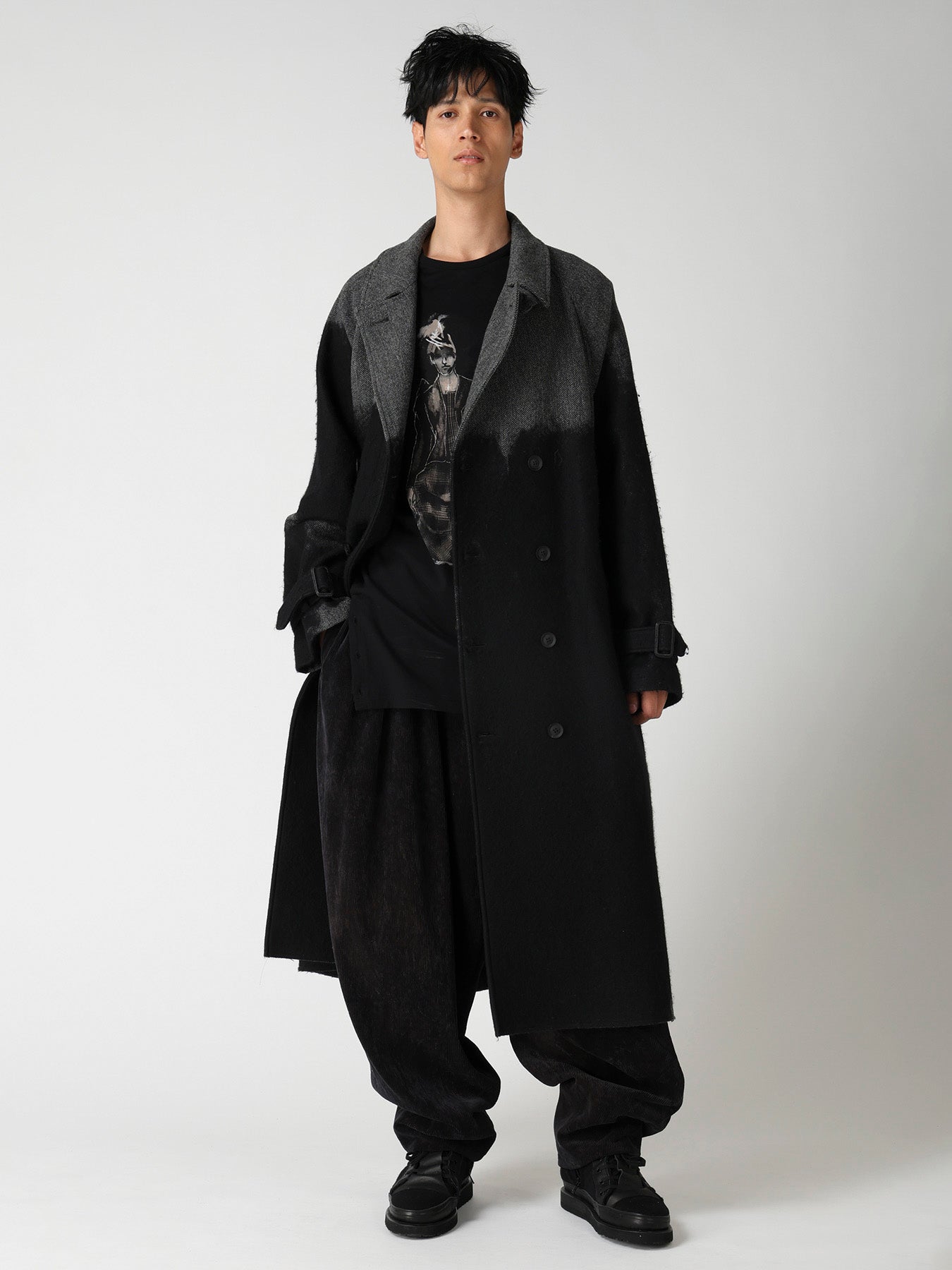 C/RY CORDUROY PIGMENT WASHED 20TUCKS HEM PANTS