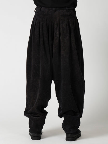 C/RY CORDUROY PIGMENT WASHED 20TUCKS HEM PANTS