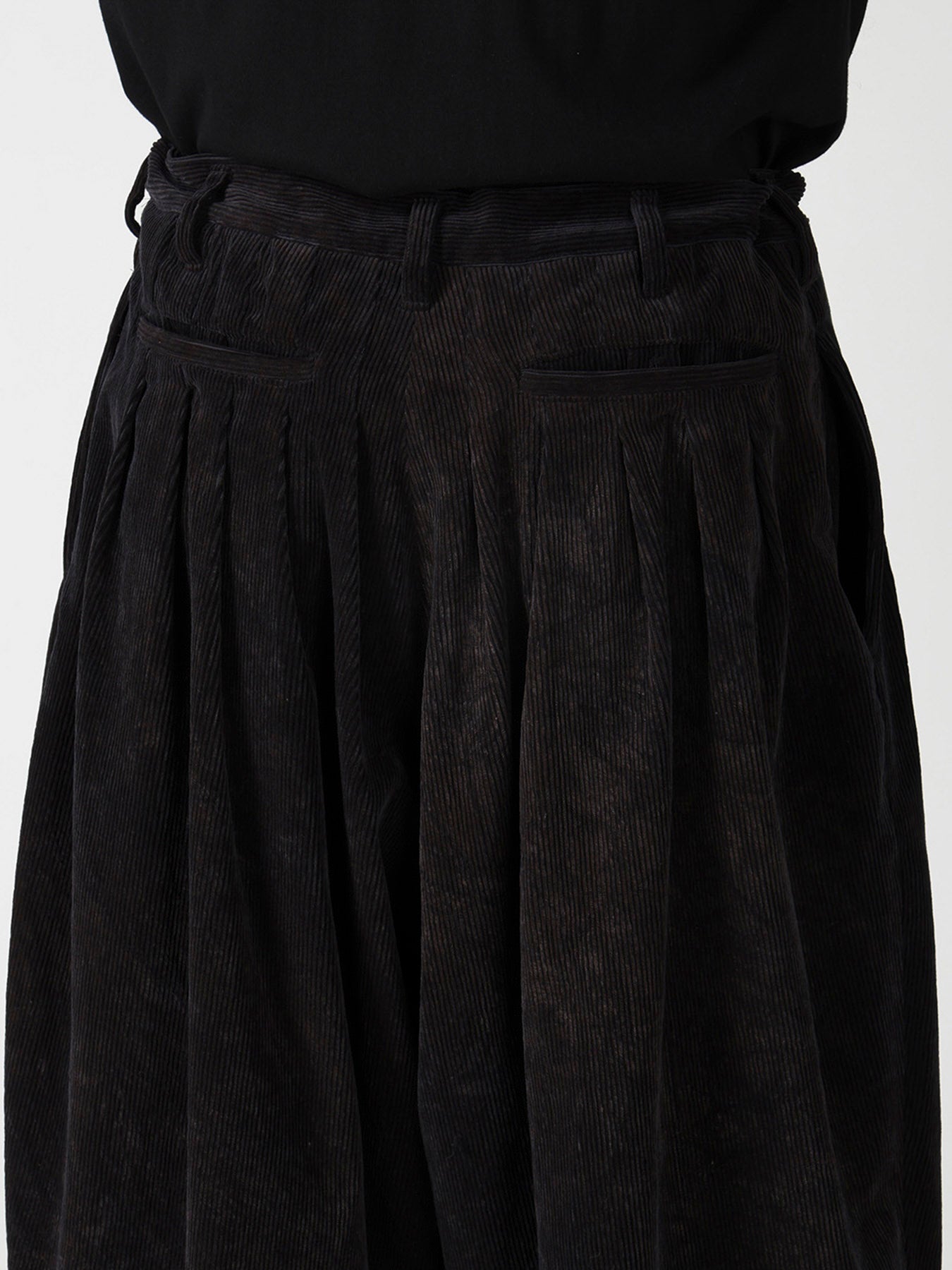 C/RY CORDUROY PIGMENT WASHED 20TUCKS HEM PANTS