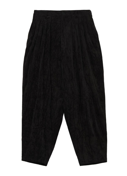 C/RY CORDUROY PIGMENT WASHED 20TUCKS HEM PANTS