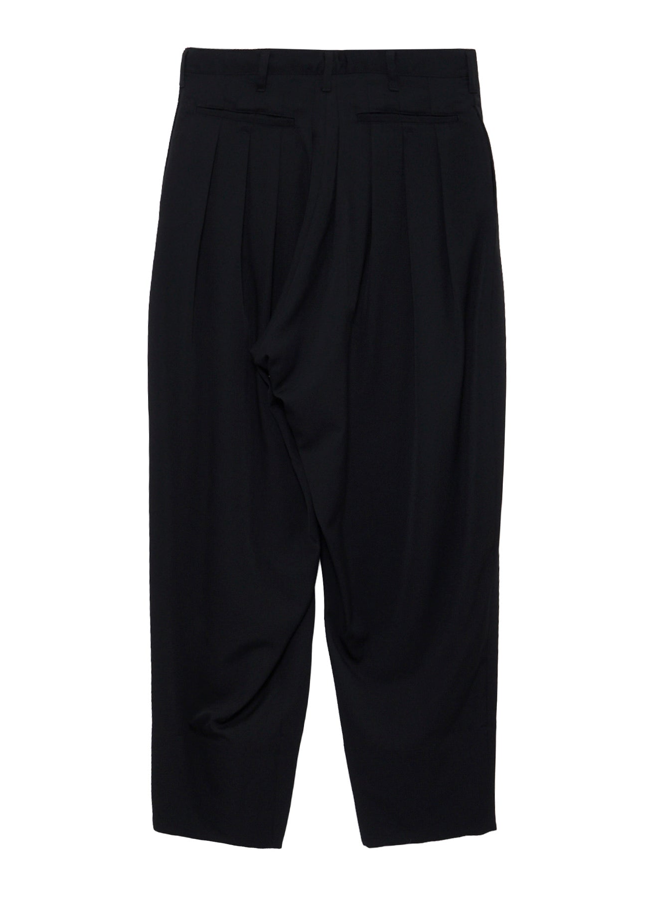 WOOL GABARDINE 16 TUCKS STACKED HEM PANTS