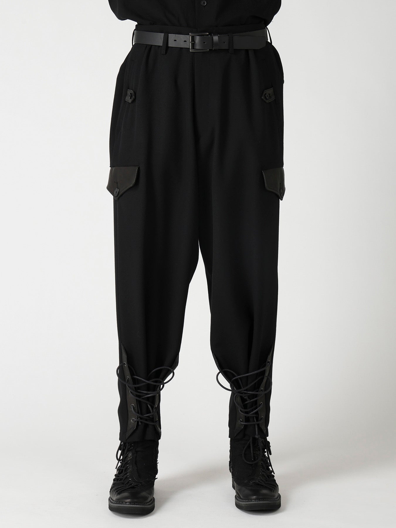 LEATHER ARMY GABARDINE POCKET PANTS – THE SHOP YOHJI YAMAMOTO
