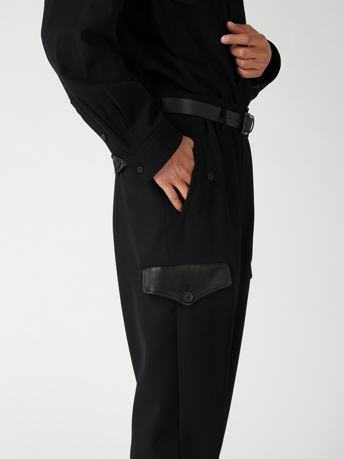 LEATHER ARMY GABARDINE POCKET PANTS – THE SHOP YOHJI YAMAMOTO