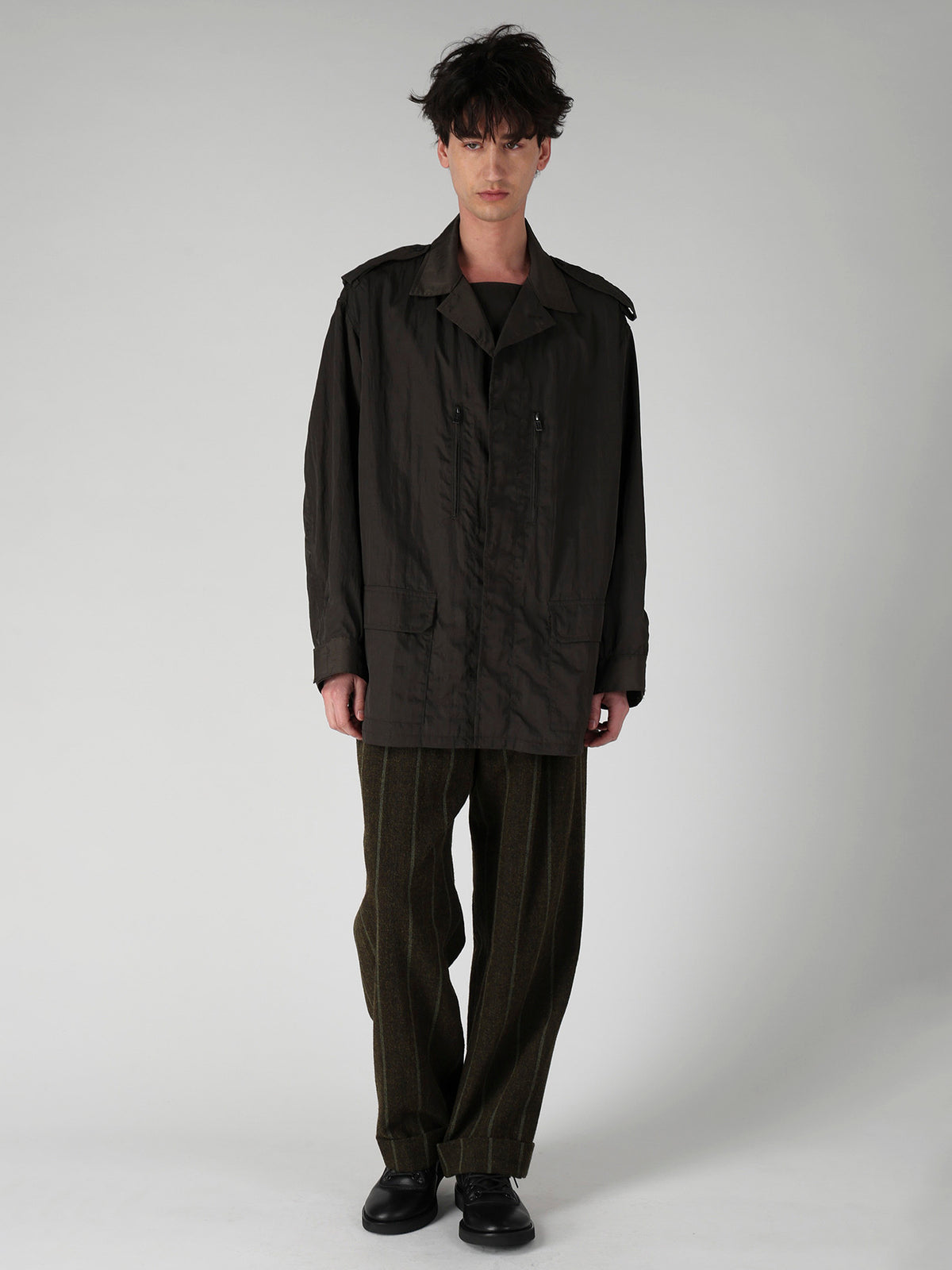 SPUN COLOR STRIPE HEM MACKIN 2 TUCKS PANTS
