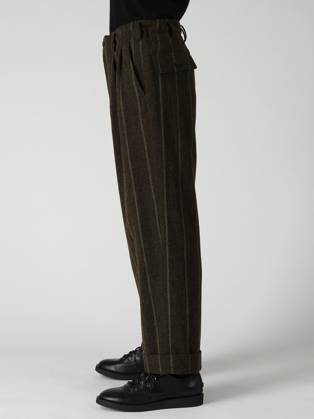 SPUN COLOR STRIPE HEM MACKIN 2 TUCKS PANTS