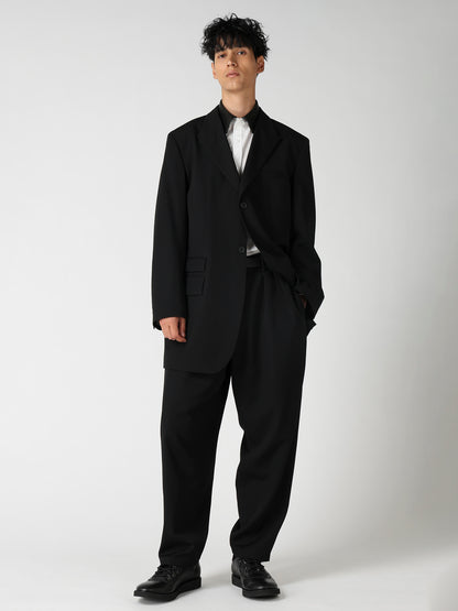 WOOL GABARDINE 2TUCKS SLIM PANTS