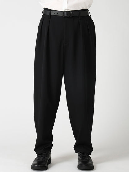 WOOL GABARDINE 2TUCKS SLIM PANTS