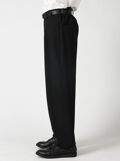 WOOL GABARDINE 2TUCKS SLIM PANTS